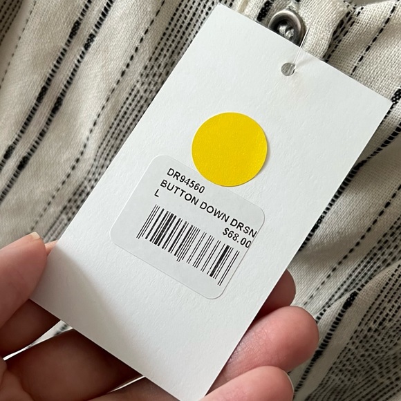 NWT Lee Tracy Boutique Button Up Linen Cotton Mini Dress R - Picture 8 of 14